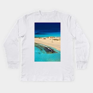 Simos beach - Elafonissos island Kids Long Sleeve T-Shirt